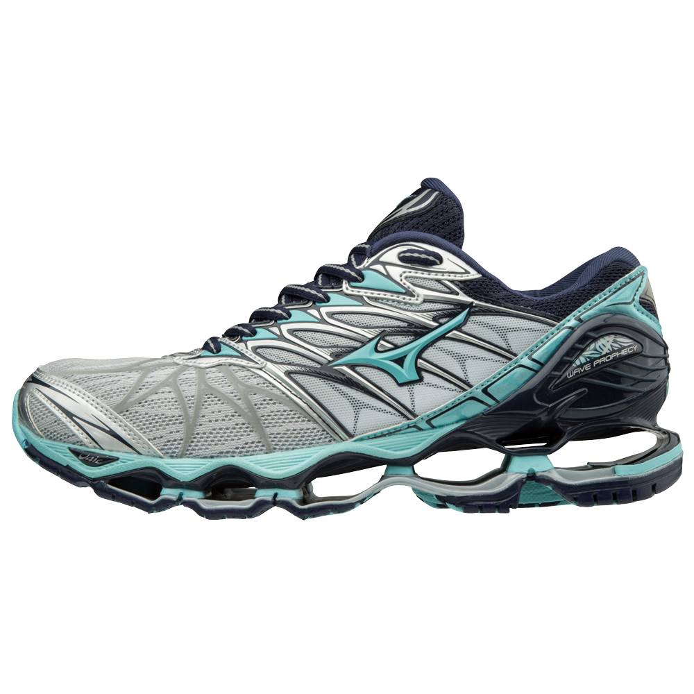 Scarpe Running Mizuno Wave Prophecy 7 Donna - Argento/Verde Chiaro Acqua Grigie - 42836-WOLU